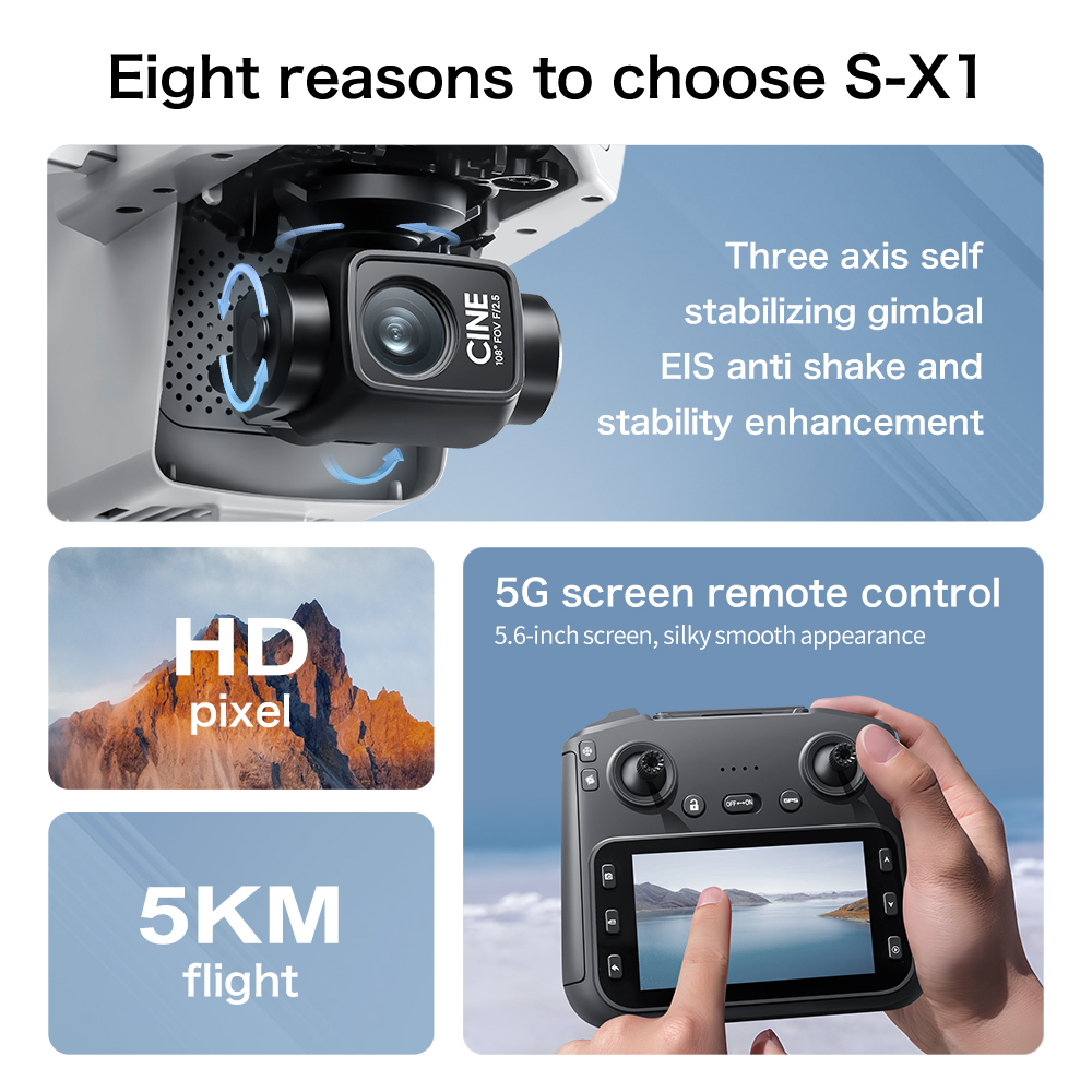 Originele S-X1 GPS Opvouwbare  - Drone Gimbal 3 Axis recensie en prijs